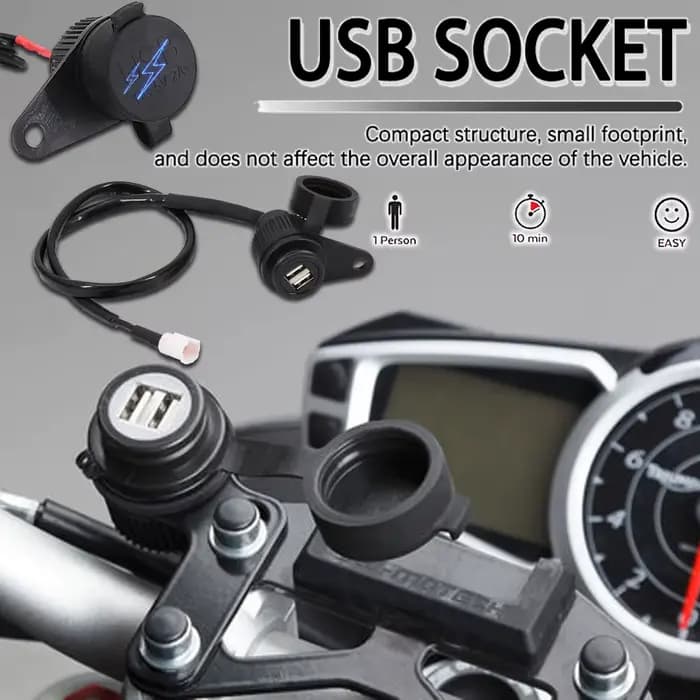 MT07 Nouvelle Moto Double Prise USB Recharge Rapide Téléphone Ipad Électronique de Charge Pour Yamaha MT09 2017-2021