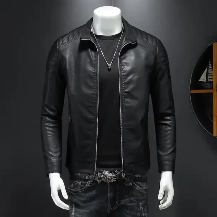 Hommes veste en cuir PU moto Streetwear Baseball extérieur Bomber manteau décontracté