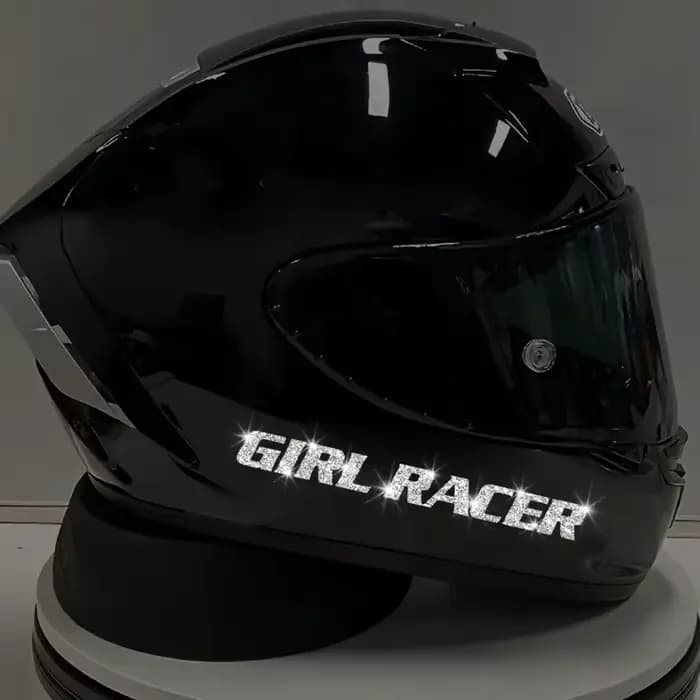 Autocollant de moto Imitation diamant paillettes GIRL RACER