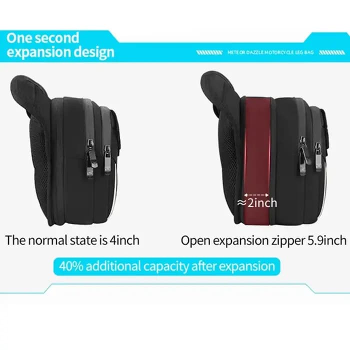 LED lumière rouge Moto jambe sac cuisse ceinture hanche Bum étanche Ride cyclisme motard taille sac Fanny Pack