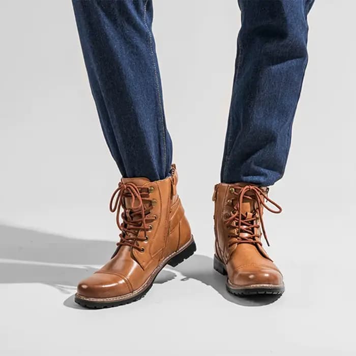 Bottes de moto vintage rétro pour hommes