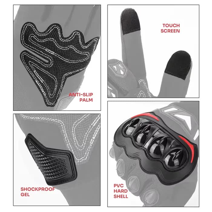 KEMIMOTO gants de moto d'été