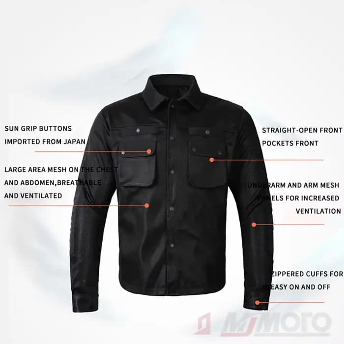 Veste de moto légère pour hommes et femmes