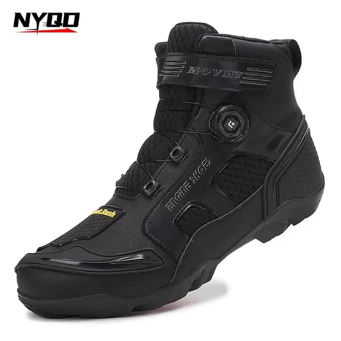 Bottes de moto 2026 pour hommes en cuir respirantes antidérapantes résistantes à l'usure pour motards