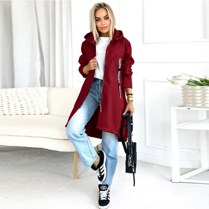 Manteau à capuche en polaire pour femmes, veste de sport décontractée à manches longues avec fermeture éclair, coupe-vent chaud pour l'automne et l'hiver