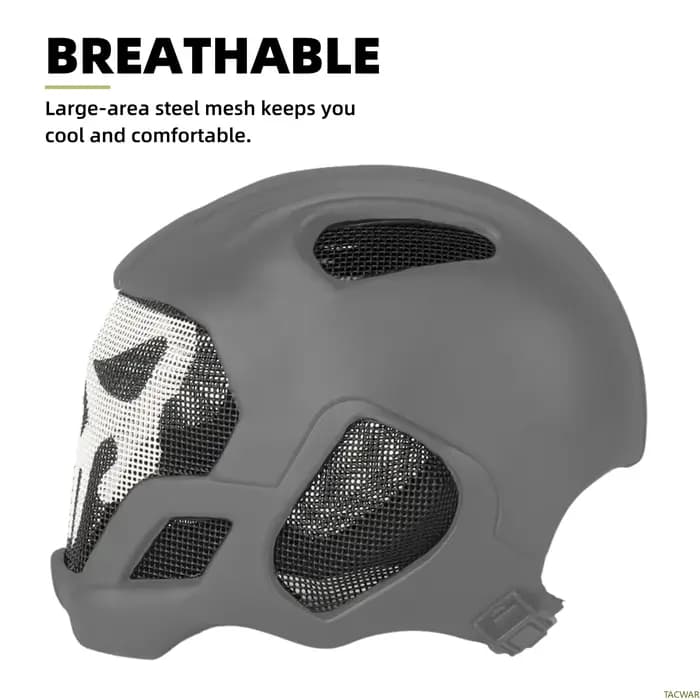 Casque intégral EVA Airsoft avec maille en acier respirante