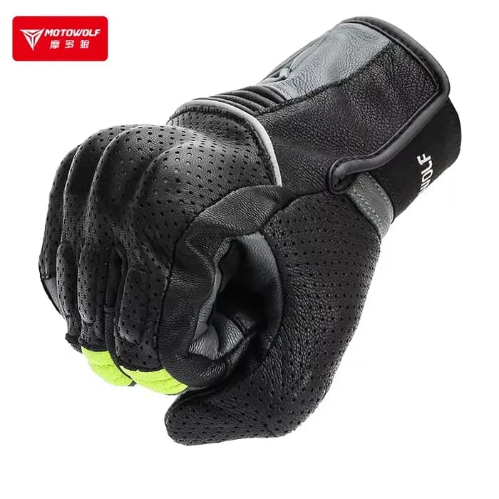 Gants de moto en cuir pour hommes