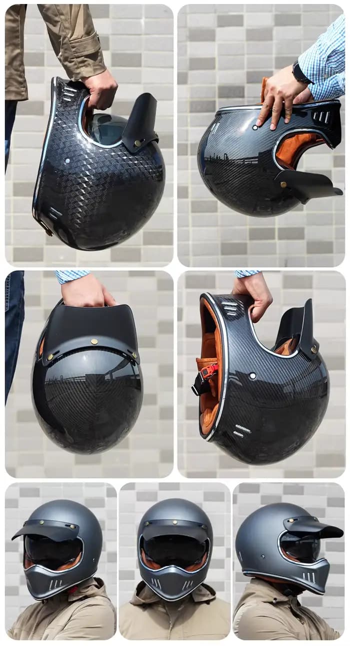 Rétro casque de Moto bord et lentille visière bouclier lunettes