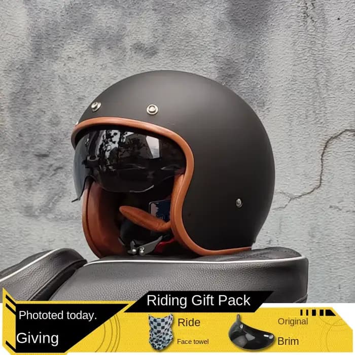 Dernier casque de moto rétro visage ouvert 3/4 Chopper