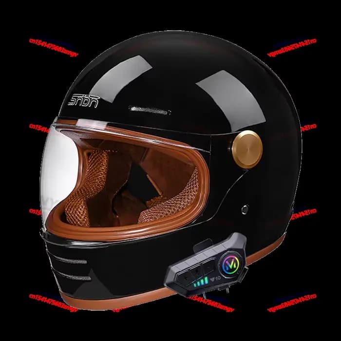 Casque de moto intégral rétro