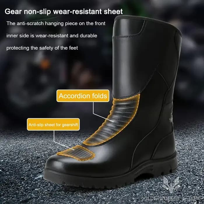Bottes d'équitation de moto vintage en cuir pour hommes