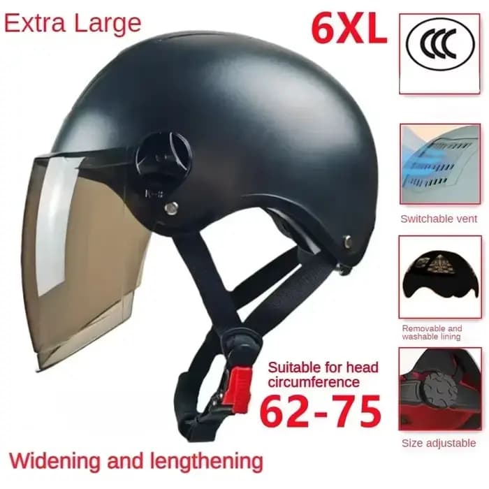 Demi-casque surdimensionné pour moto