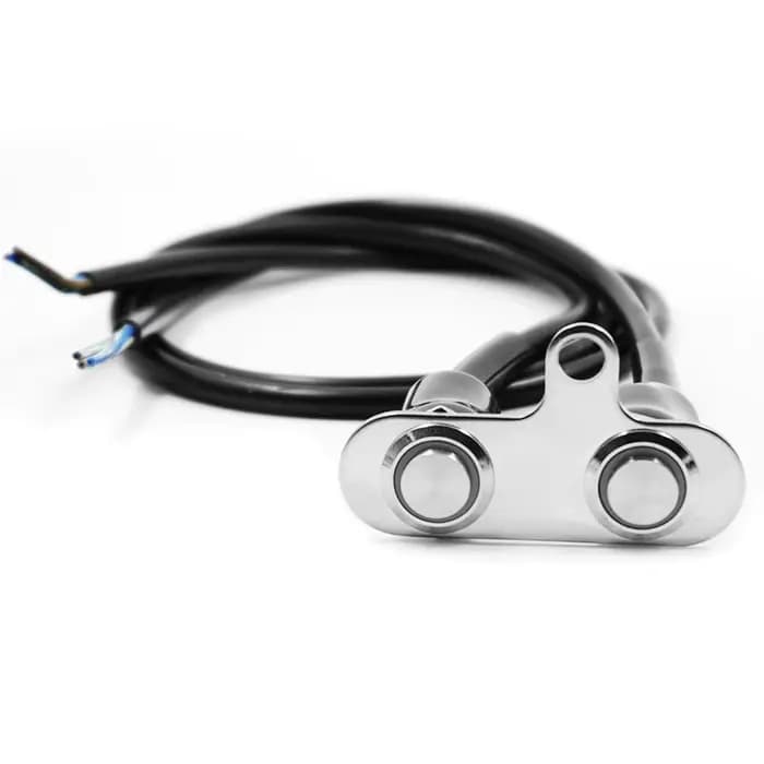 Interrupteur LED pour moto à Double tête en acier inoxydable