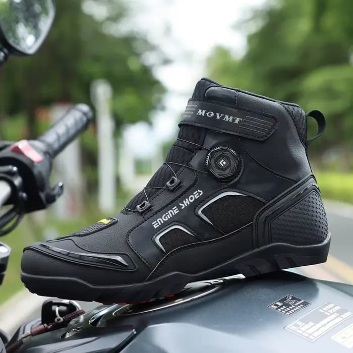 Bottes de moto en cuir pour hommes