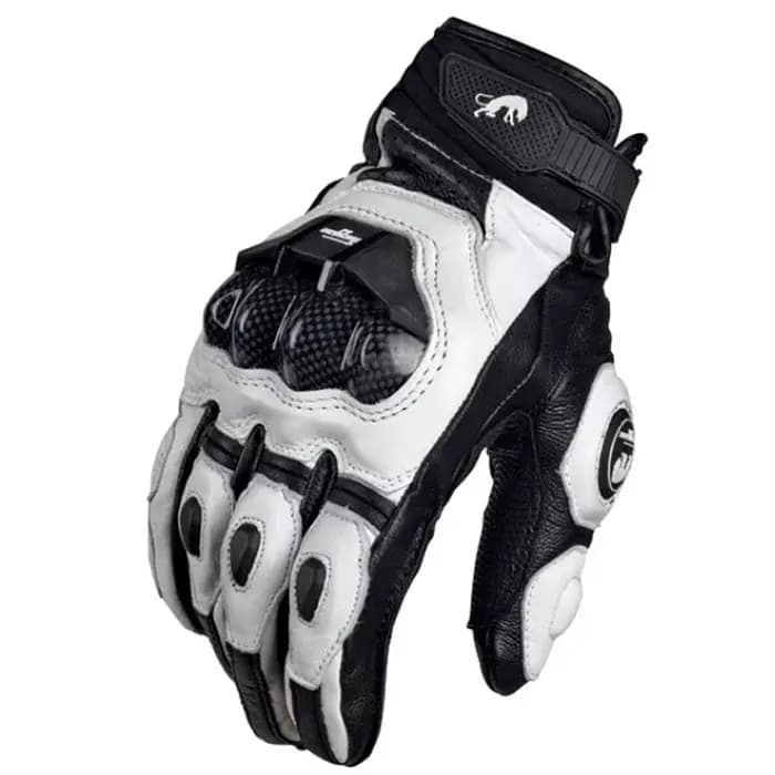 Hommes femmes 4 saisons conduite Supertech noir/blanc moto gants en cuir gant de course