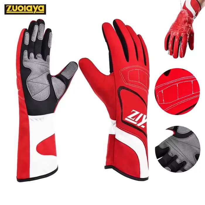 Gants de karting longs antidérapants en silicone pour course