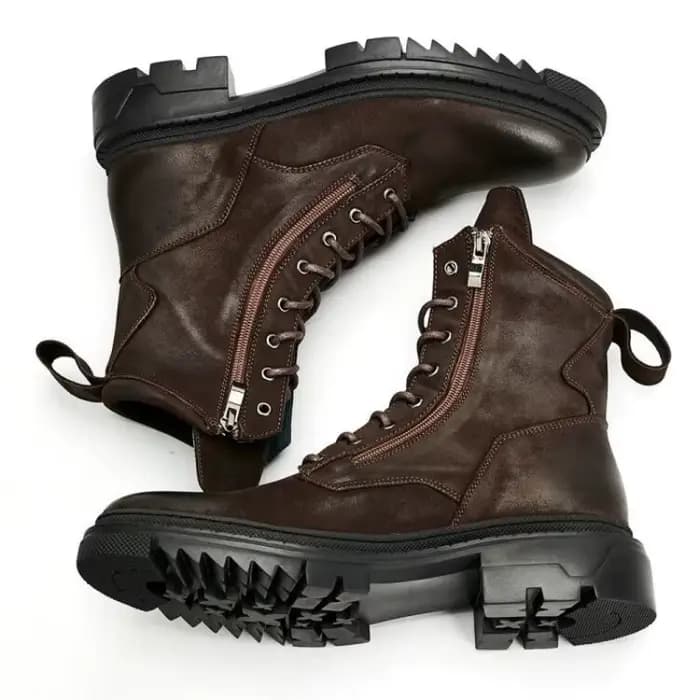 Bottes de moto rétro en cuir