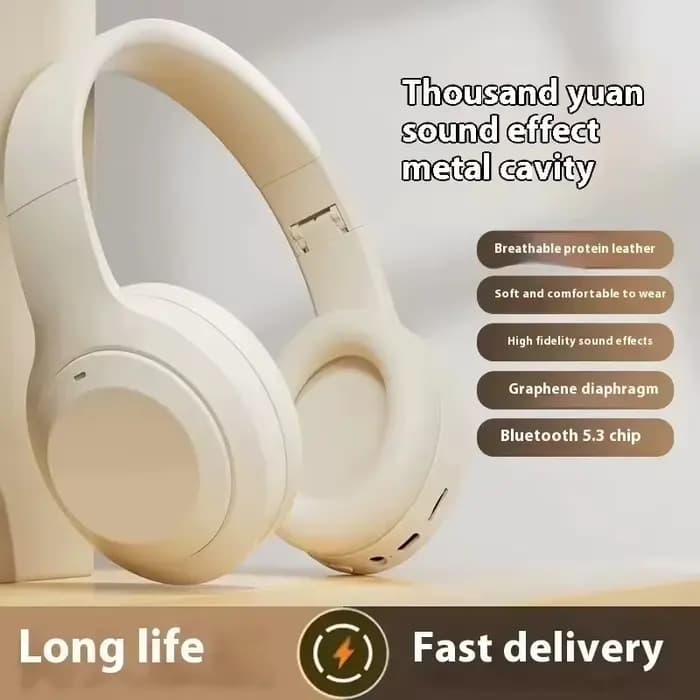 Casque sans fil, longue portée, casque d'écoute pour téléphone portable/iPad, casque sans fil pour jeux vidéo