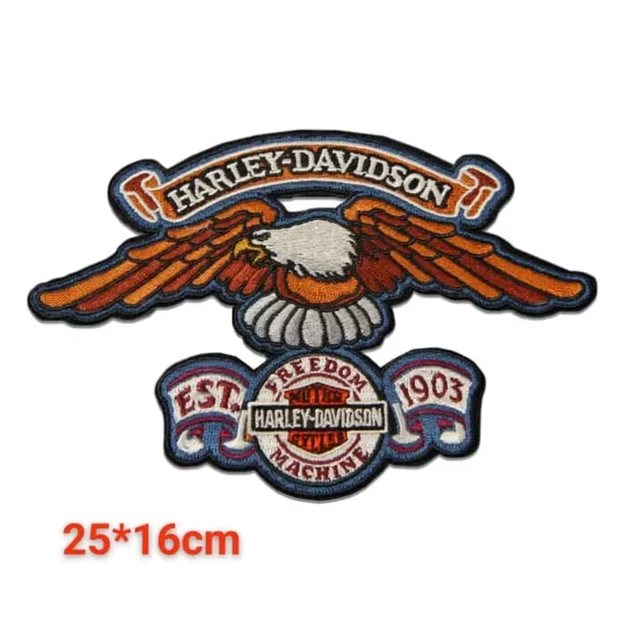 Patch brodé en tissu avec logo de moto