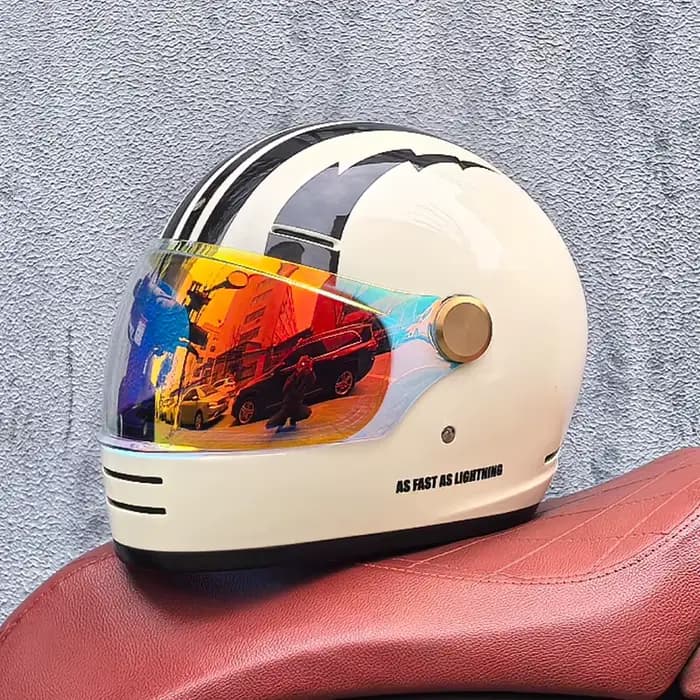 Casque moto intégral ORZ Retro - Design classique