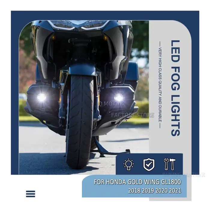 Paire de phares antibrouillard LED pour moto Honda GoldOO