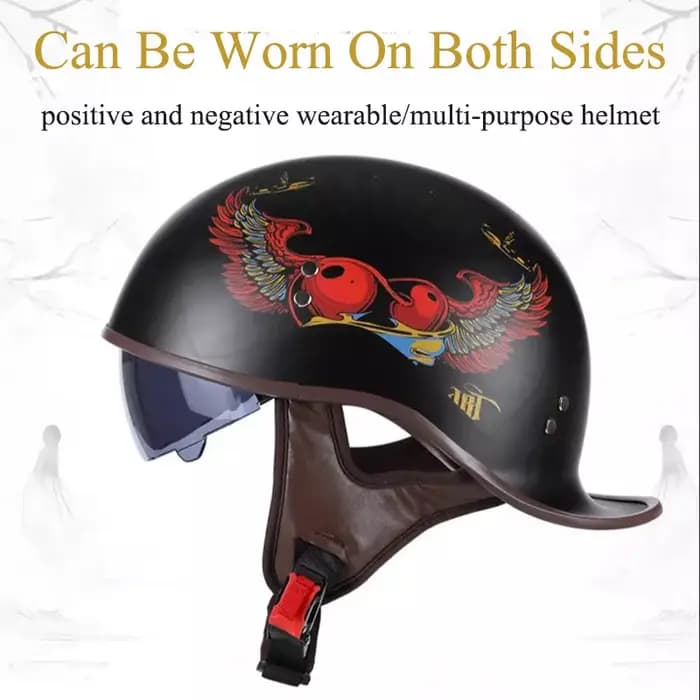 Demi-casque en V pour moto Harley