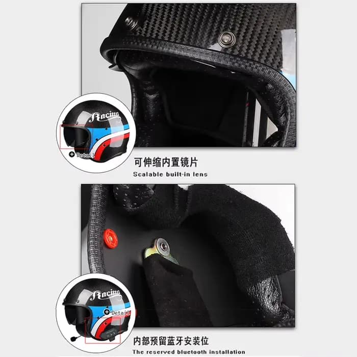 Casque de moto à visage ouvert approuvé ECE Dot