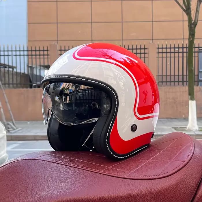 Demi-Casque de Moto Rétro pour Homme et Femme