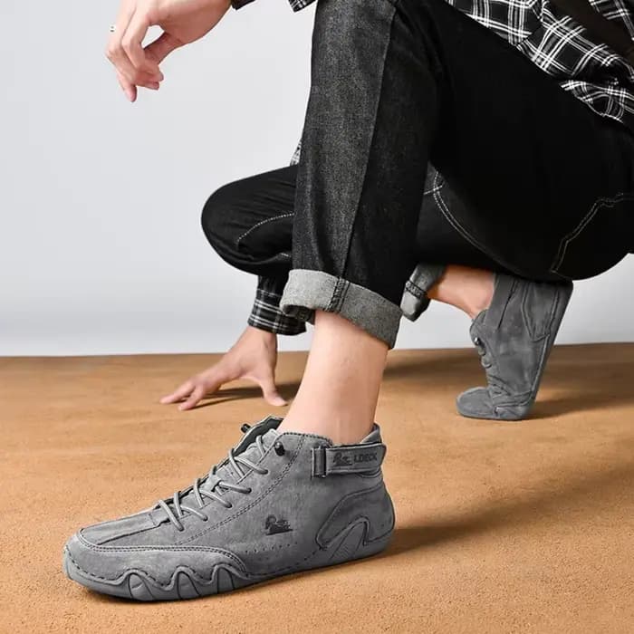 Bottes de moto en cuir pour hommes