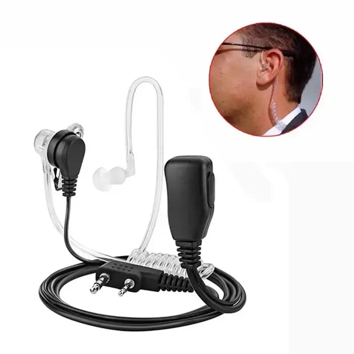 2 Pin PTT MIC Casque Covert Acoustic Tube In-Ear Oreillette Pour MendTYT Baofeng UV-5R BF-888S CB Radio Accessoires