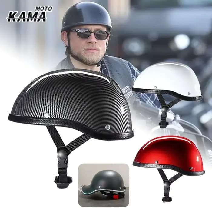 Nouveau casque de moto d'été style allemand demi-couvre-chef pour motard Harley