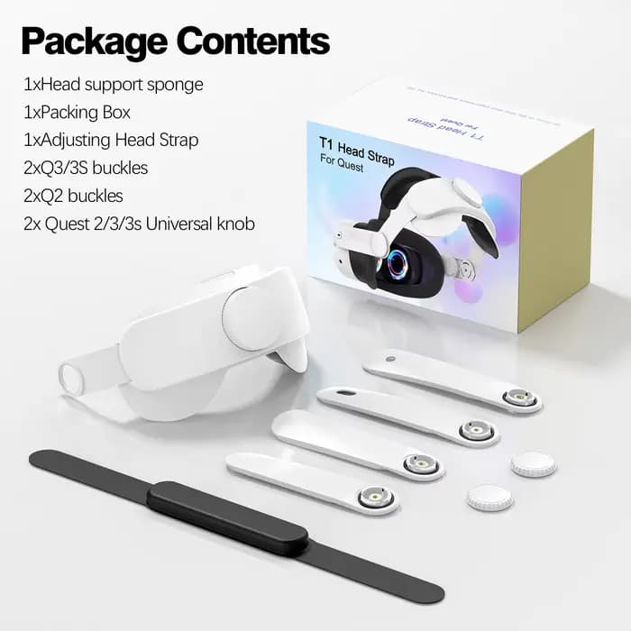 Bandeau compatible avec Oculus Quest 2/Quest 3/3S, accessoires VR, bandeau Elite réglable remplaçable pour un confort amélioré