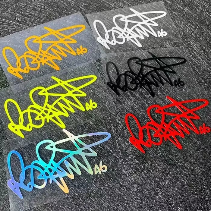 Rossi Signature – autocollant réfléchissant pour moto