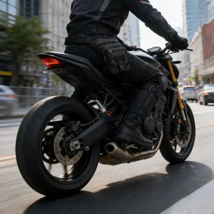 Sac de jambe de moto, ceinture de hanche multifonctionnelle d'extérieur