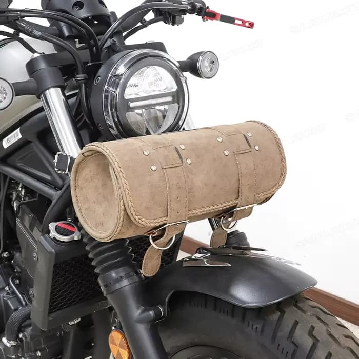 Sacoche de selle rétro en cuir pour moto