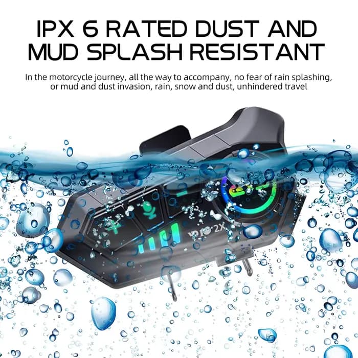 Kebidumei YP10 Bluetooth casque de Moto Interphone 300M Intercomunicador sans fil 2000Mah