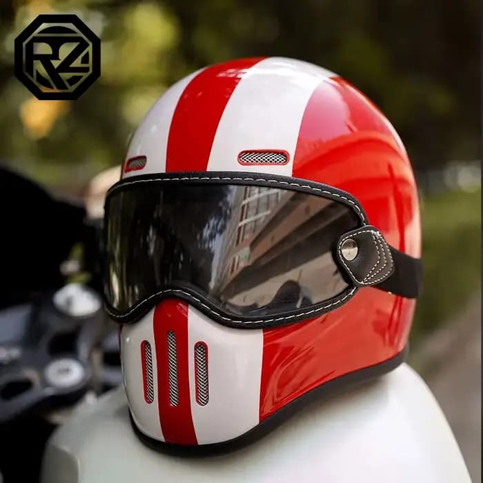Casque de moto rétro intégral