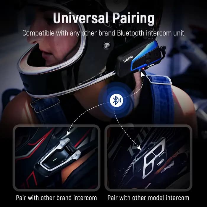 Marque Lexin LX-B4FM-X pour 10 coureurs Interphone Moto Bluetooth casque casques BT