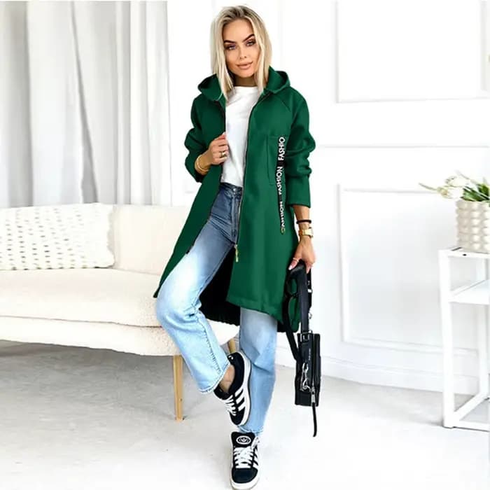 Manteau à capuche en polaire pour femmes, veste de sport décontractée à manches longues avec fermeture éclair, coupe-vent chaud pour l'automne et l'hiver