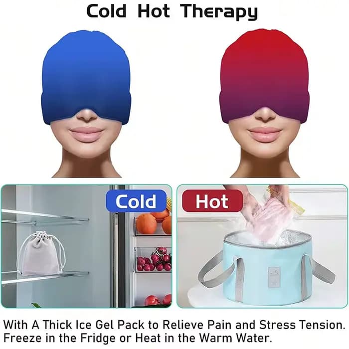 Gel glace maux de tête soulagement de la Migraine chapeau compresse froide thérapie casquette