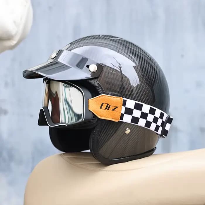 Orz casque de moto de croisière rétro en Fiber de carbone pour hommes et femmes