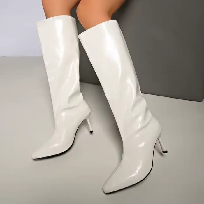 Bottes hautes à talons fins pour femmes, style streetwear, à bout pointu, chaussures de soirée, bottines longues modernes pour femmes, Zapatos De Mujer