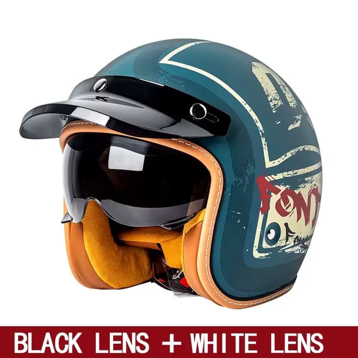 Casque de moto standard national certification 3c demi-casque pour hommes et femmes quatre saisons lentille intérieure