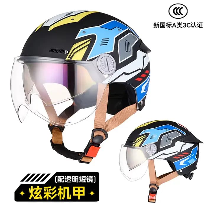 Casque de moto rétro RNG avec double visière solaire