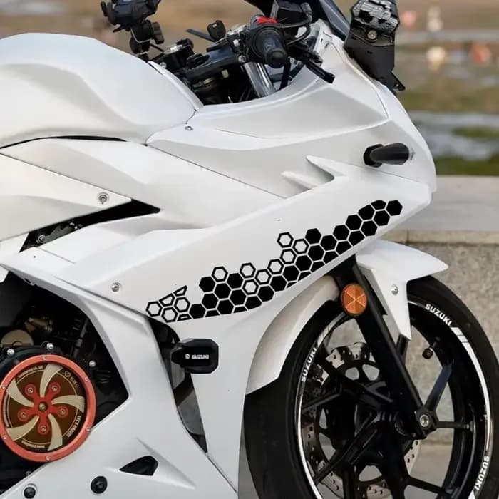 Autocollant moto nid d'abeille casque décalcomanies autocollants