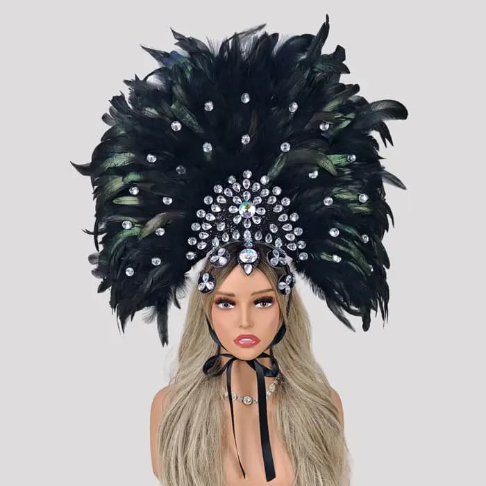 Accessoires de costume pour bal de promo et carnaval, coiffe en plumes artificielles, accessoires pour cheveux, accessoires de personnage pour défilé d'Halloween, accessoires de cosplay