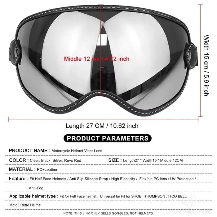 Lunettes de casque de moto coupe-vent