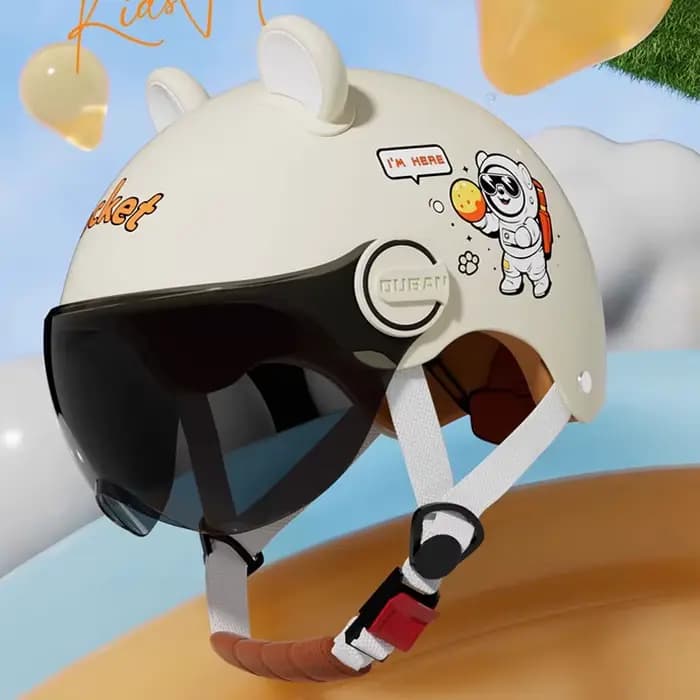 Casques de moto pour enfants dessin animé voiture électrique vélo visage ouvert femme casque mignon quatre saisons