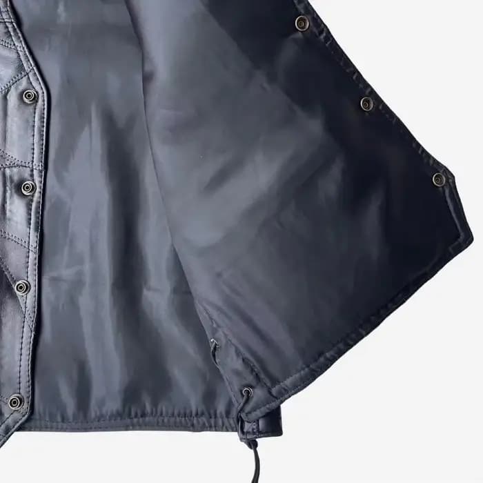 Gilet de moto en cuir brodé Vintage pour hommes