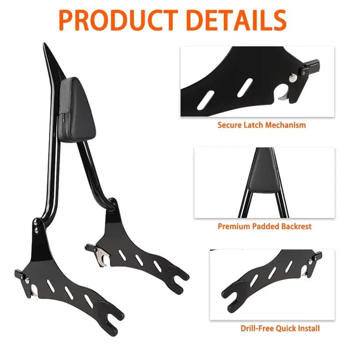 Accessoires de moto, dossier arrière Sissy Bar pour Indian Chief Vintage Classic 2014 - 2018